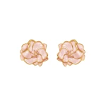 Oscar de la Renta Large Painted Gardenia Earrings