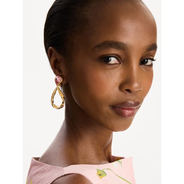 Oscar de la Renta Loop Drop Clip-On Earrings, view 2