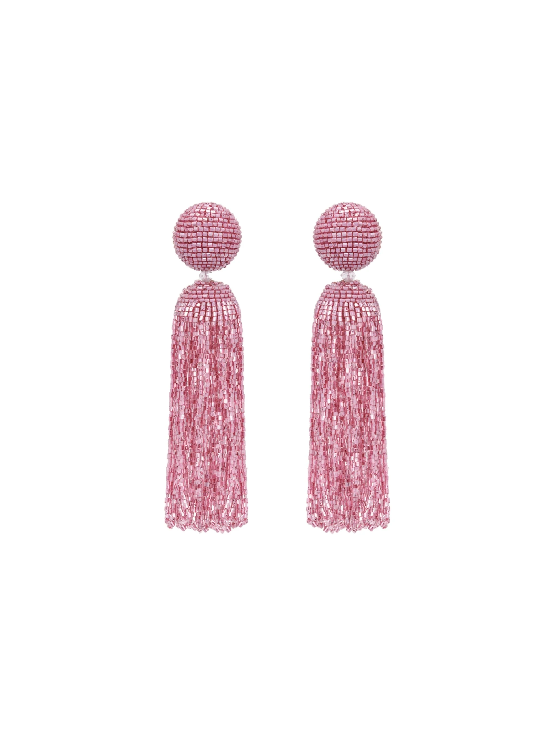 Oscar de la Renta Metallic Beaded Tassel Clip-On Earrings | Jewelry | Coveti Oscar de la Renta Metallic Beaded Tassel Clip-On Earrings