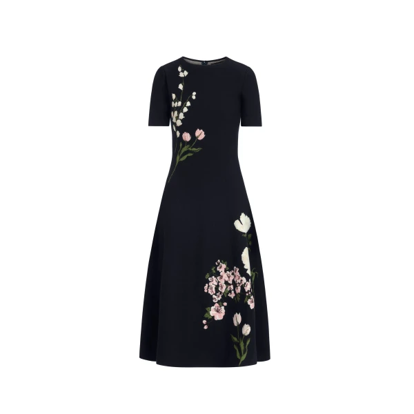 Mixed Botanical Jacquard Dress