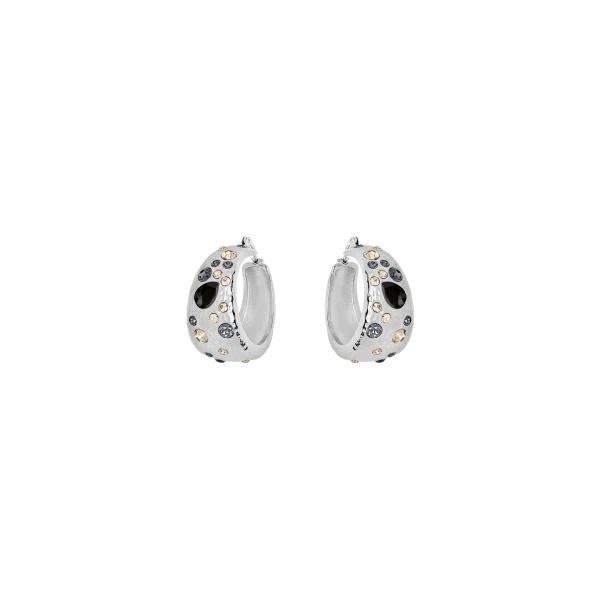 Oscar de la Renta Mixed Crystal Hoop Earrings