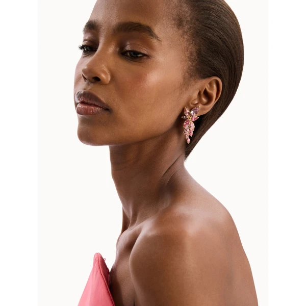 Oscar de la Renta Navette Crystal Drop Earrings, view 2