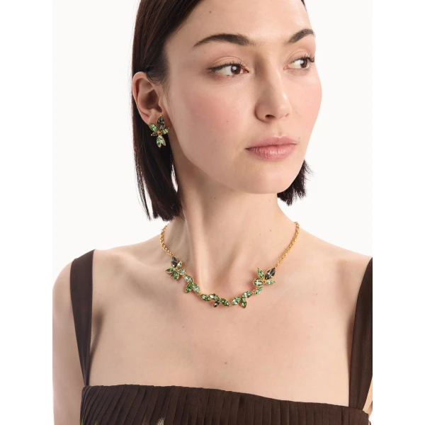 Oscar de la Renta Navette Crystal Necklace, view 2