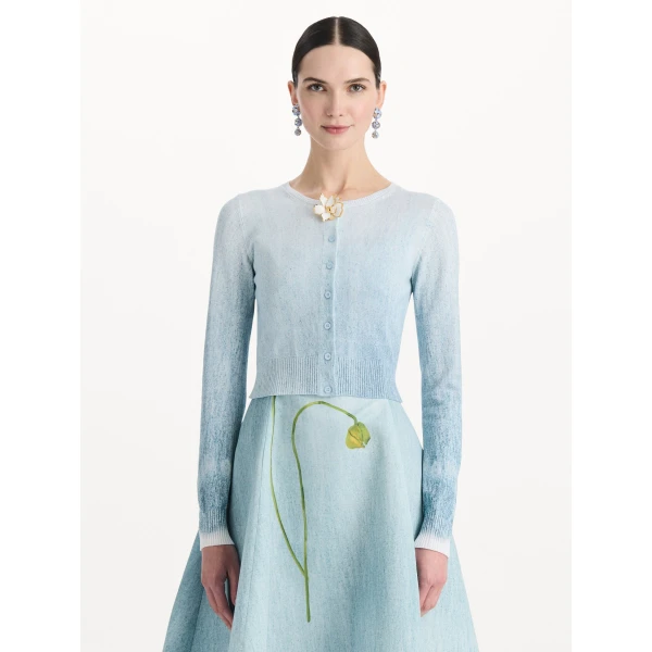 Oscar de la Renta Ombré Button-Detailed Cardigan, view 2