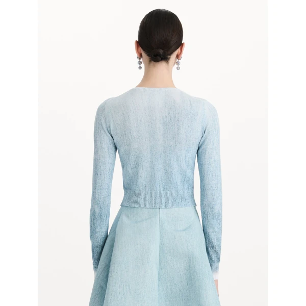 Oscar de la Renta Ombré Button-Detailed Cardigan, view 4