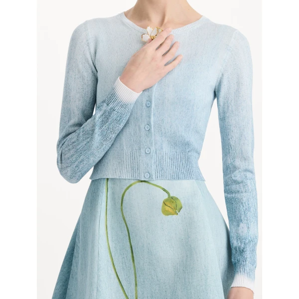 Oscar de la Renta Ombré Button-Detailed Cardigan, view 6