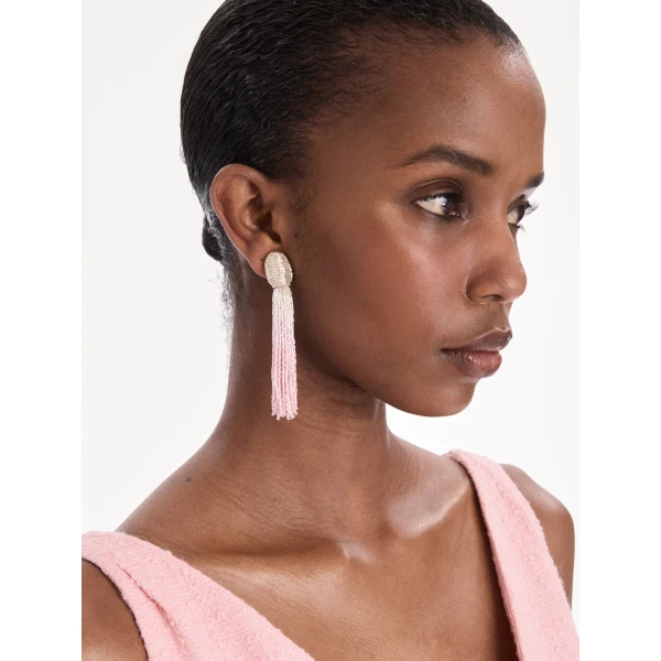 Oscar de la Renta Ombre Beaded Tassel Earrings, view 2