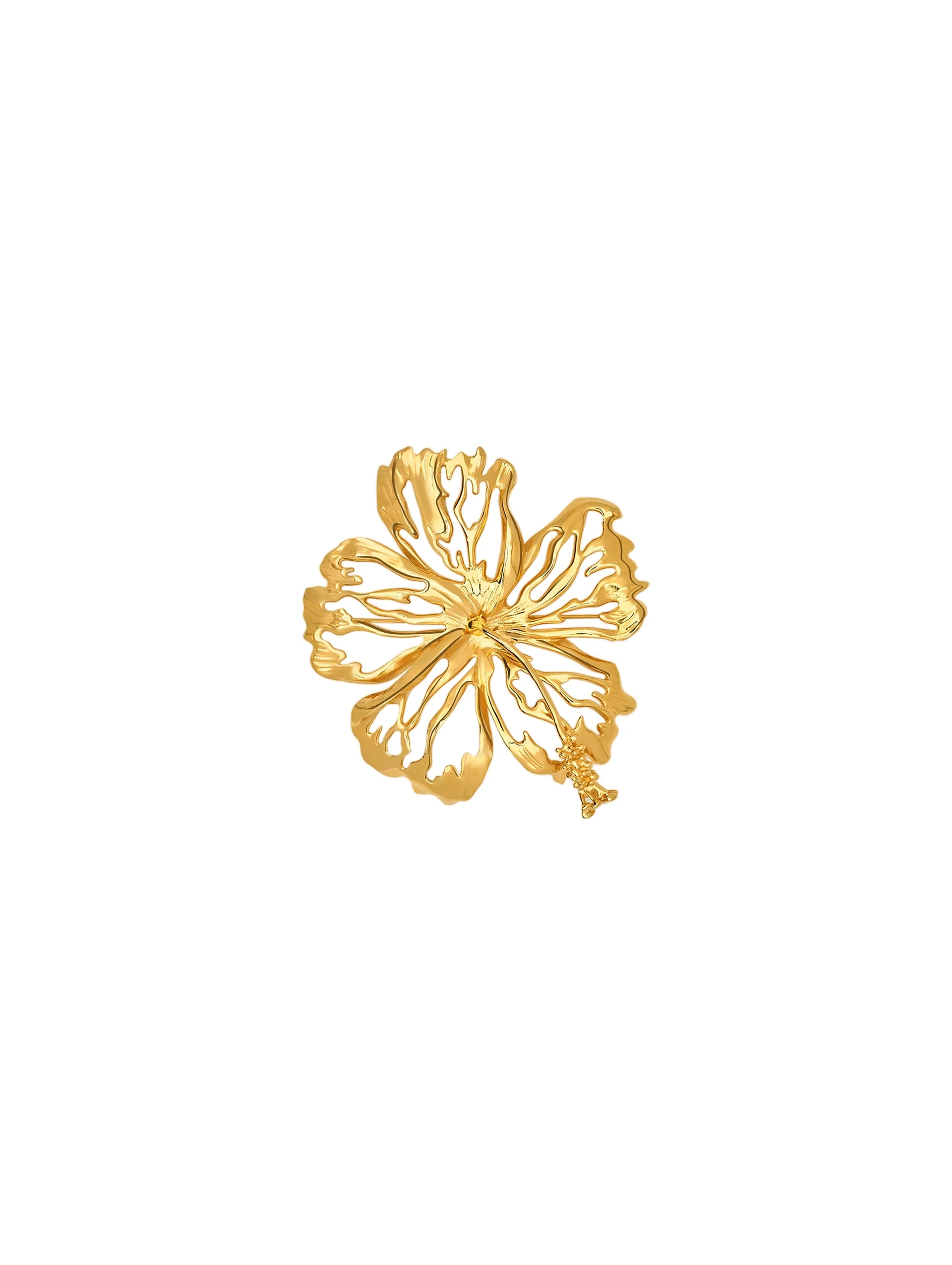 Oscar de la Renta Openwork Hibiscus Brooch | Jewelry | Coveti Oscar de la Renta Openwork Hibiscus Brooch