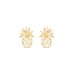Oscar de la Renta Openwork Pineapple Clip-On Earrings