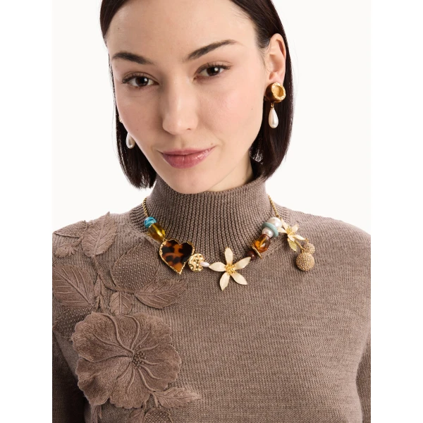 Oscar de la Renta Orange Blossom Charm Necklace, view 2