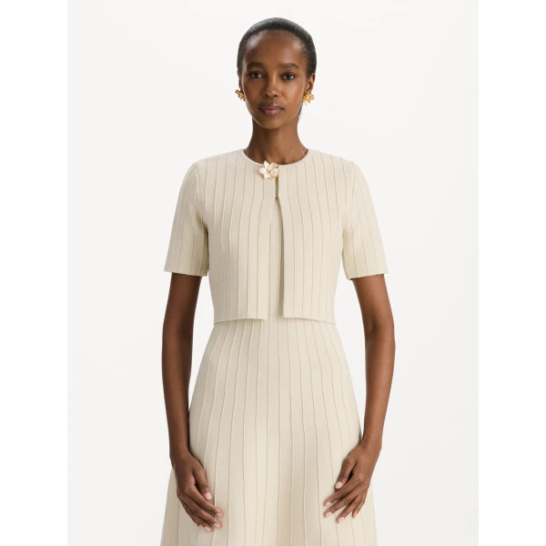 Oscar de la Renta Ottoman Cropped Cardigan