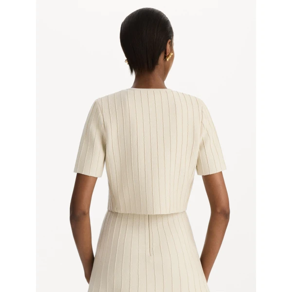 Oscar de la Renta Ottoman Cropped Cardigan