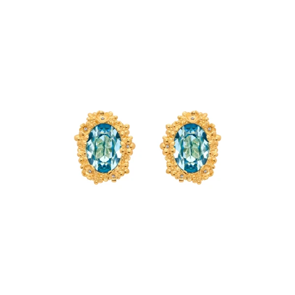 Oval Medallion Clip-On Earrings