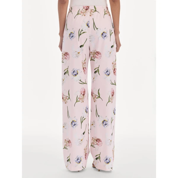 Oscar de la Renta Painted Iris Poplin Pant