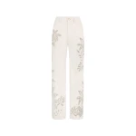 Oscar de la Renta Palm Leaves Cutout Denim Pant