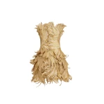 Oscar de la Renta Palm Leaves Metallic Cocktail Dress
