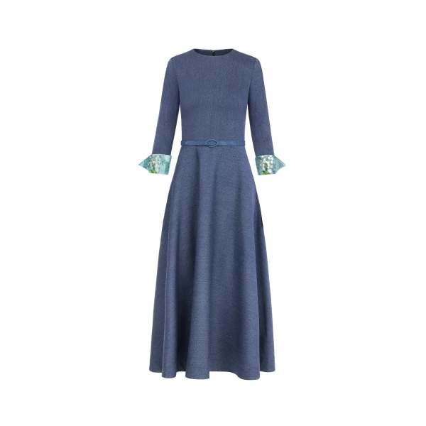 Peony Cuff Wool Dress
