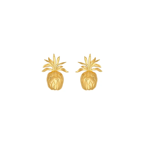 Oscar de la Renta Pineapple Clip-On Earrings
