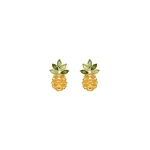 Oscar de la Renta Pineapple Crystal Leaf Clip-On Earrings