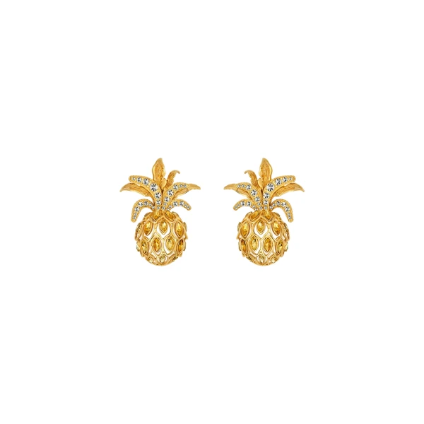 Pineapple Pavé Clip-On Earrings