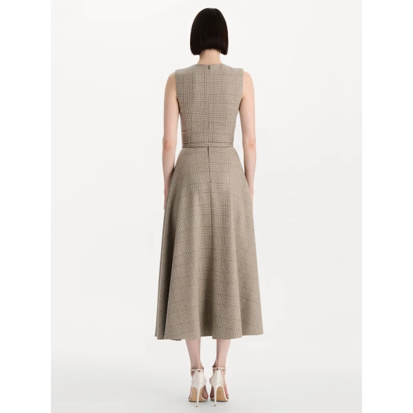 Oscar de la Renta Plaid Cashmere-Blend Dress