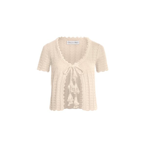 Oscar de la Renta Pointelle Weave Cardigan