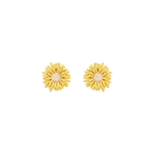 Oscar de la Renta Pompom Flower Earrings