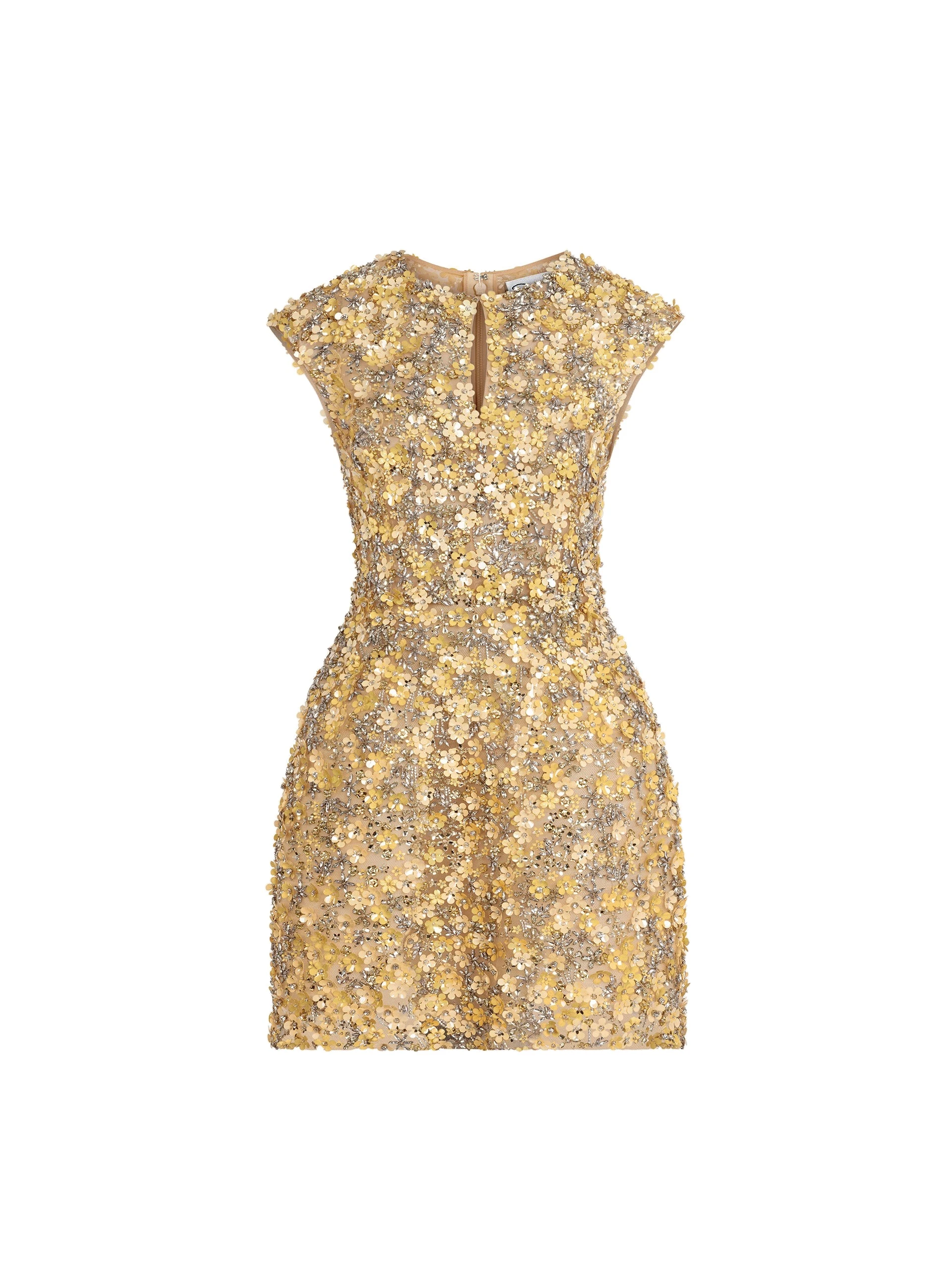 Oscar de la Renta Porcelain Flower Embroidered Cap-Sleeve Dress | Dresses | Coveti Oscar de la Renta Porcelain Flower Embroidered Cap-Sleeve Dress