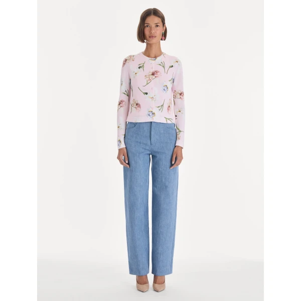 Oscar de la Renta Printed Twinset Cardigan