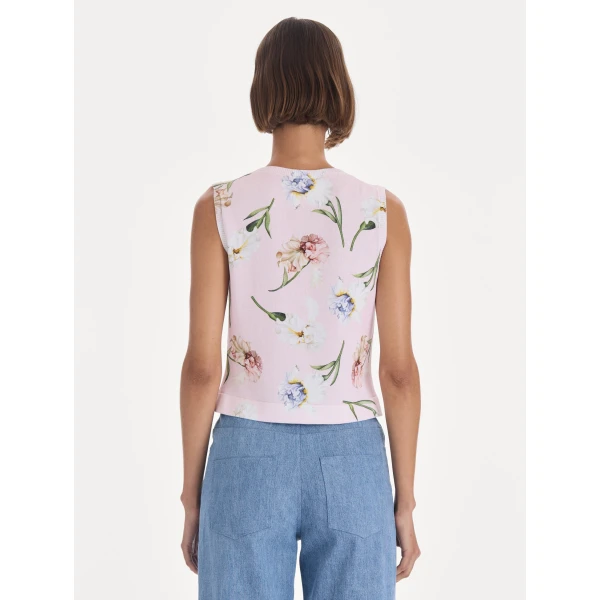 Oscar de la Renta Printed Twinset Tank