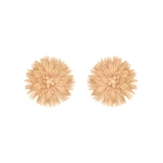 Oscar de la Renta Raffia Flower Clip-On Earrings