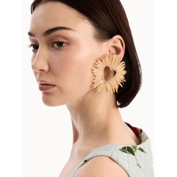 Oscar de la Renta Raffia Heart Earrings, view 2