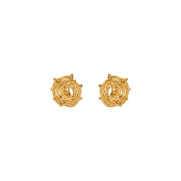 Oscar de la Renta Rhinestone Nest Earrings