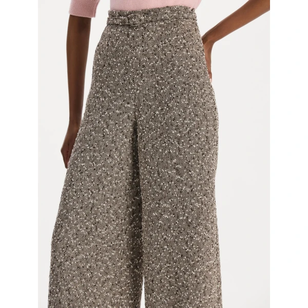 Oscar de la Renta Slubby Wool Tweed Gauze Pant