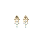 Oscar de la Renta Square-Cut Rhinestone Chandelier Clip-On Earrings in Sapphire
