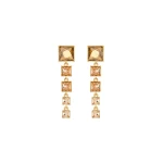 Oscar de la Renta Square-Cut Rhinestone Drop Earrings