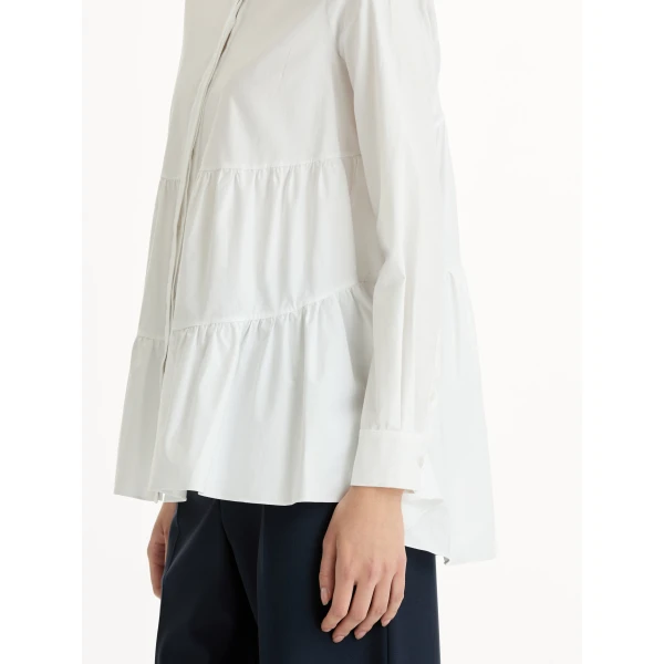 Oscar de la Renta Tiered Cotton Poplin Blouse, view 6