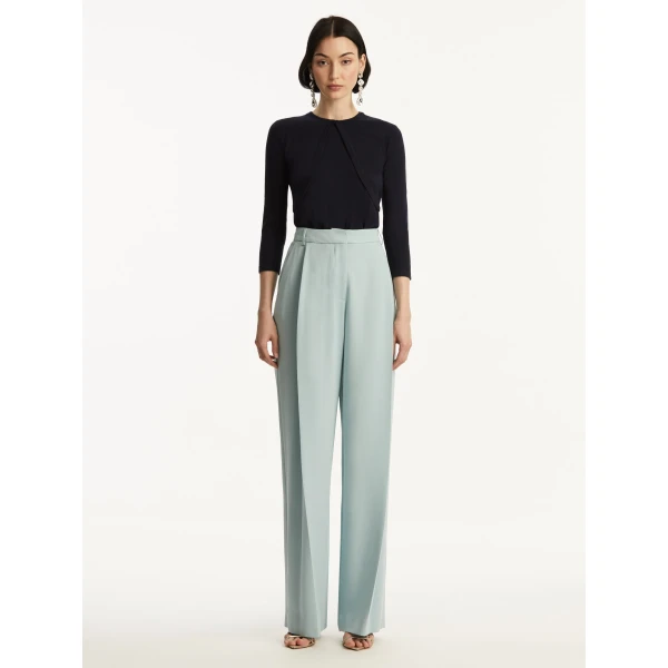 Oscar de la Renta Wool-Blend Bolero in Navy, view 3