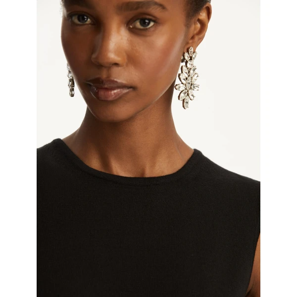 Oscar de la Renta Wool-Blend Tank in Black, view 6
