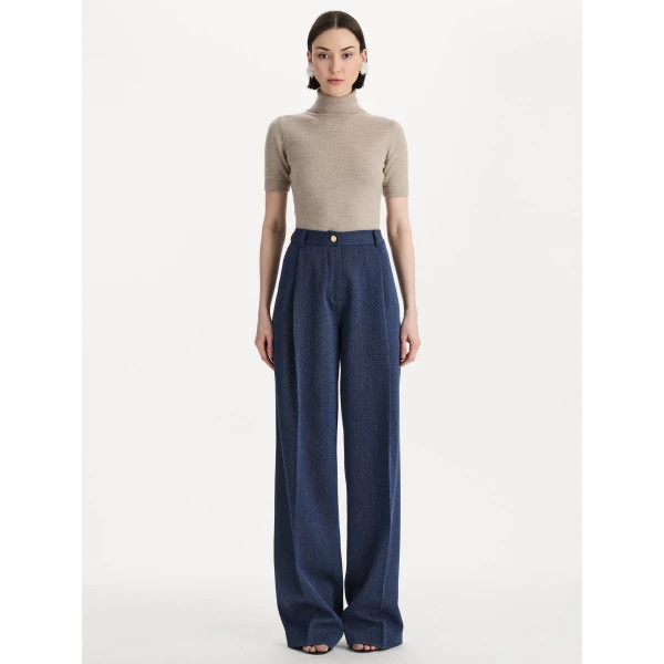 Oscar de la Renta Wool Wide-Leg Pant, view 2