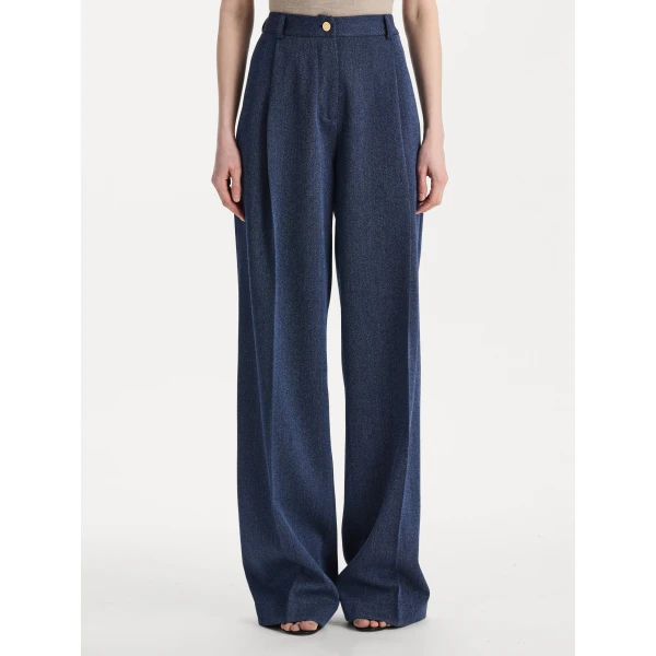 Oscar de la Renta Wool Wide-Leg Pant, view 3