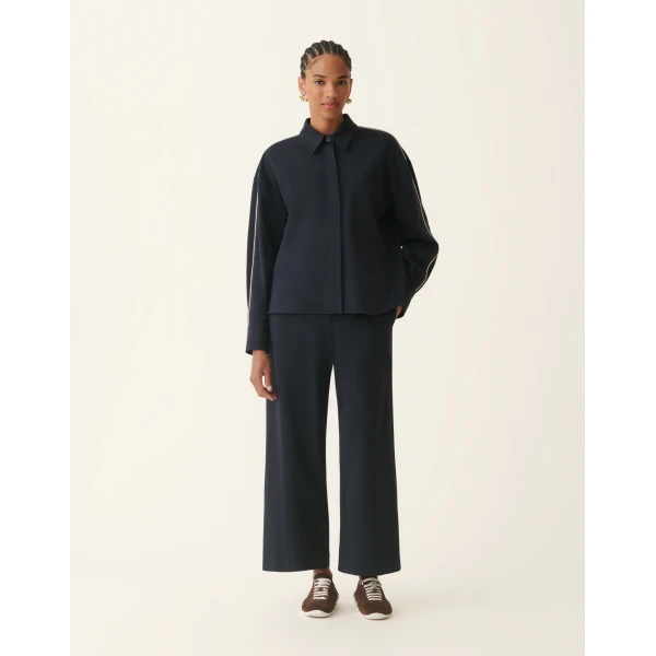 Fabiana Filippi Trevi Trousers in Milano Stitch Jersey, Midnight Blue