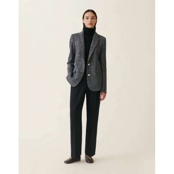 Fabiana Filippi Gubbio Trousers in Bistretch Cool Wool, Midnight Blue