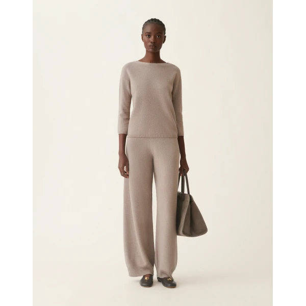 Fabiana Filippi Platinum Trousers with Lurex in Mocha