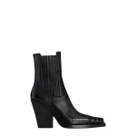 Paris Texas Dallas 100 Embroidered Ankle Boots in Carbone Leather | Coveti