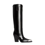 Paris Texas El Dorado 100 Embellished Toe Boots in Black Brushed Leather | Coveti