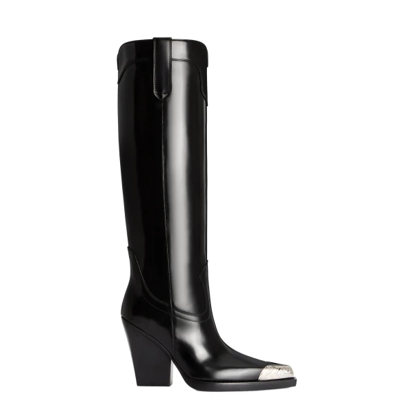 El Dorado 100 Embellished Toe Boots in Black Brushed Leather