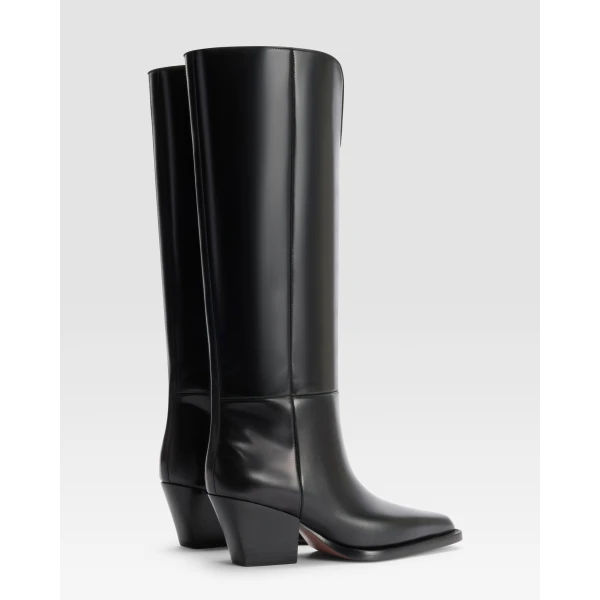 Paris Texas Jane 60 Boots in Black Brushed Leather | Boots | Coveti