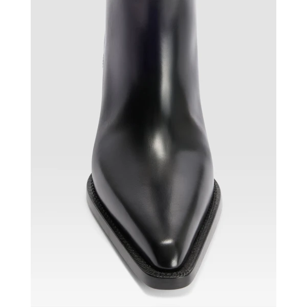 Paris Texas Jane 60 Boots in Black Brushed Leather | Boots | Coveti