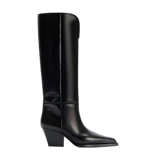 Paris Texas Jane 60 Boots in Black Brushed Leather | Coveti